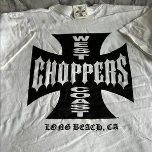 Men's White West Coast Choppers Graphic Tee vintage size large retro